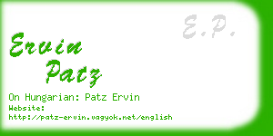 ervin patz business card